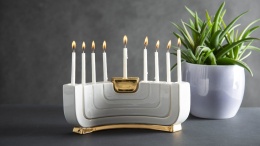 Hanukkah Menorah Ceramic Candle Holder