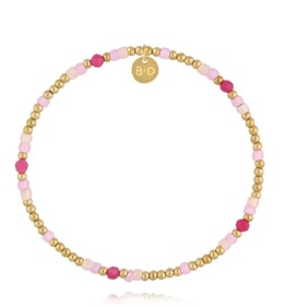 Bransoletka złota z fuksjowymi cyrkoniami