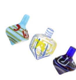 Dreidel Bączek Chanukowy Ciemny Szklany