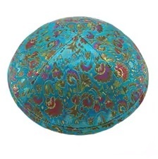 Jarmułka Turkusowa Elegancka Kipa dla Dorosłych i Młodzieży