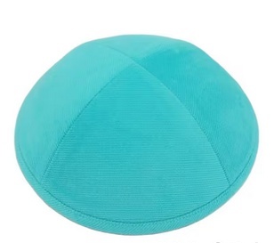 Jarmułka Turkusowa Sztruks Żydowskie Nakrycie Głowy