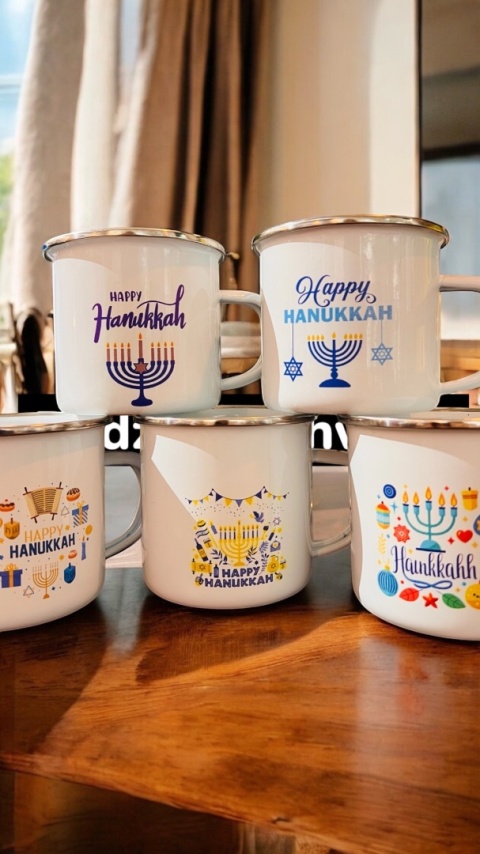 Kubek z nadrukiem Święto Chanuka