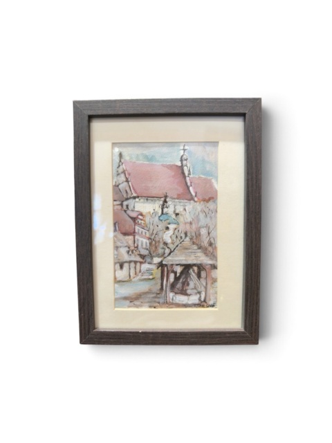 Obraz akwarela 20 cm x 15 cm Kazimierz Dolny Rafał Szot