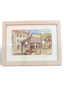 Obraz akwarela 20 xm x 15 cm Rfał Szot Rynek Kazimierz Dolny