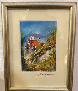 Obraz akwarela Kazimierz Dolny 18x24