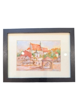 Obrazek akwarela Rafał Szot Rynek Kazimierz Dolny