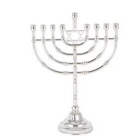 Świecznik Chanuka Gwiazda Dawida Srebrny