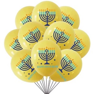 Zestaw Balonów Chanukowych z Menorą – 30 sztuk