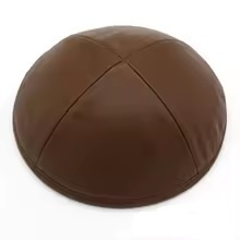 Żydowskie Nakrycie Głowy Jarmułka Skóra Brąz